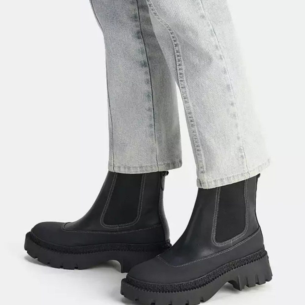 Coach Black Chunky Chelsea Ankle Boots